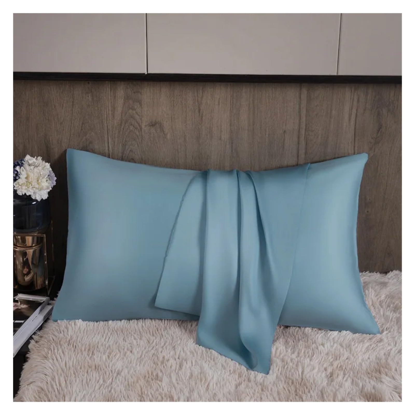 Funda Almohada Seda Funda de Almohada de Seda de Morera Pura Funda de Almohada de Seda 40 * 60cm 50 * 70cm Funda de Almohada tamaño Queen King(Pink,40x60cm 2pc)