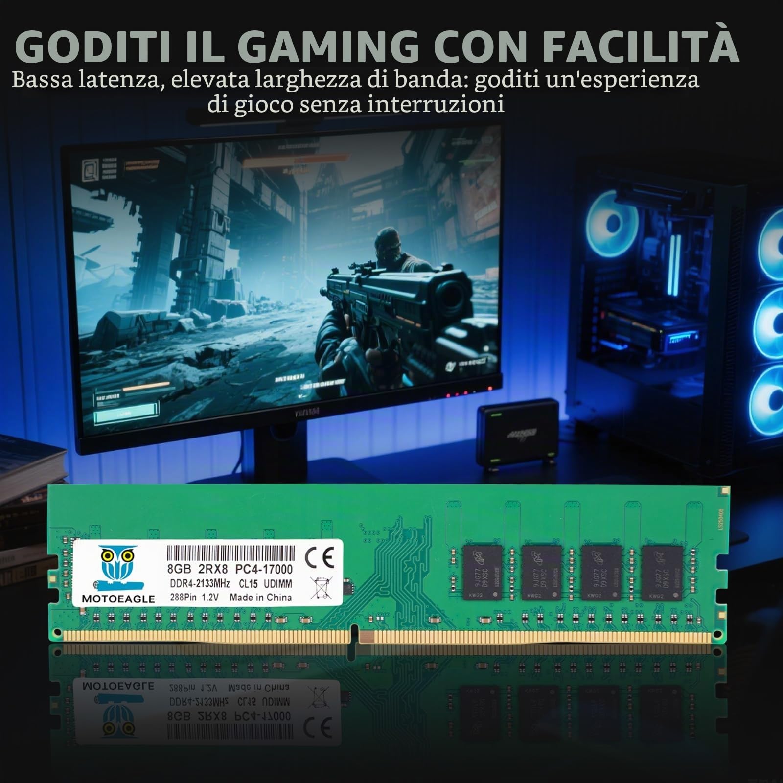 8 GB DDR4 RAM 2133 MHz UDIMM PC4-17000 DDR4-2133P CL15 DIMM Non-ECC 2Rx8 Memoria Desktop