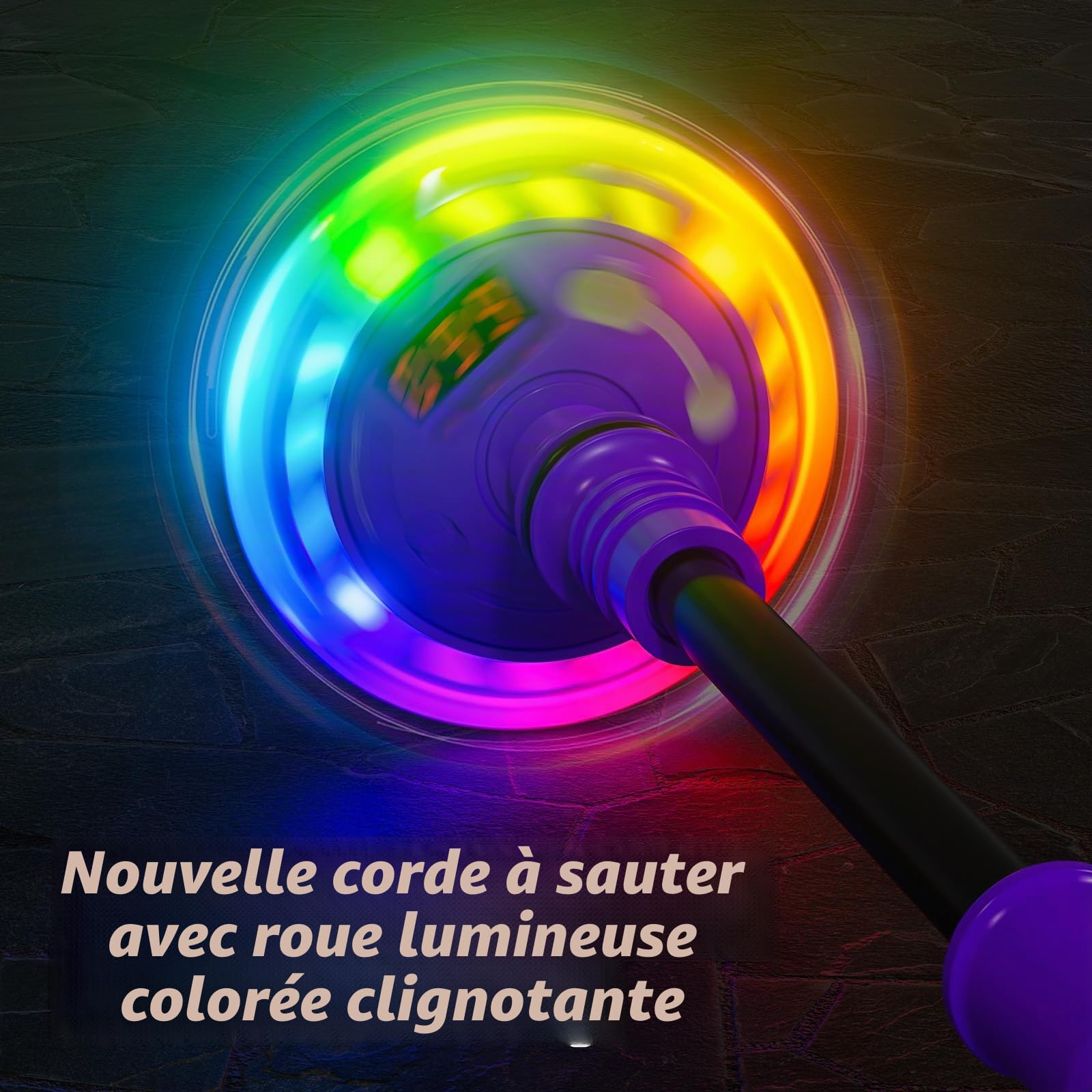 Hot Bee Anneau de saut d'obstacle clignotant pour enfants avec compteur, minuterie, compteur de calories, jouet cadeau pour filles de 6 à 12 ans, roue swing rechargeable, avec roue lumineuse, Noël,