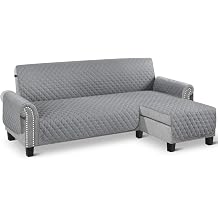 TAOCOCO Corner Sofa Bed Cover Reversible 3 Seater Chaise End Sofa Cover L Shape Sofa Protector for Pets Furniture Sofa Protector Pale Grey