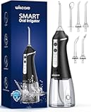 Water Dental Flosser&comma; Portable Oral Irrigator with 300ML Water Tank&comma; IPX7 Waterproof&comma; Rechargeable&comma; 4 Modes for Deep Teeth Cleaning&comma; Travel-Friendly &lpar;Black&rpar;