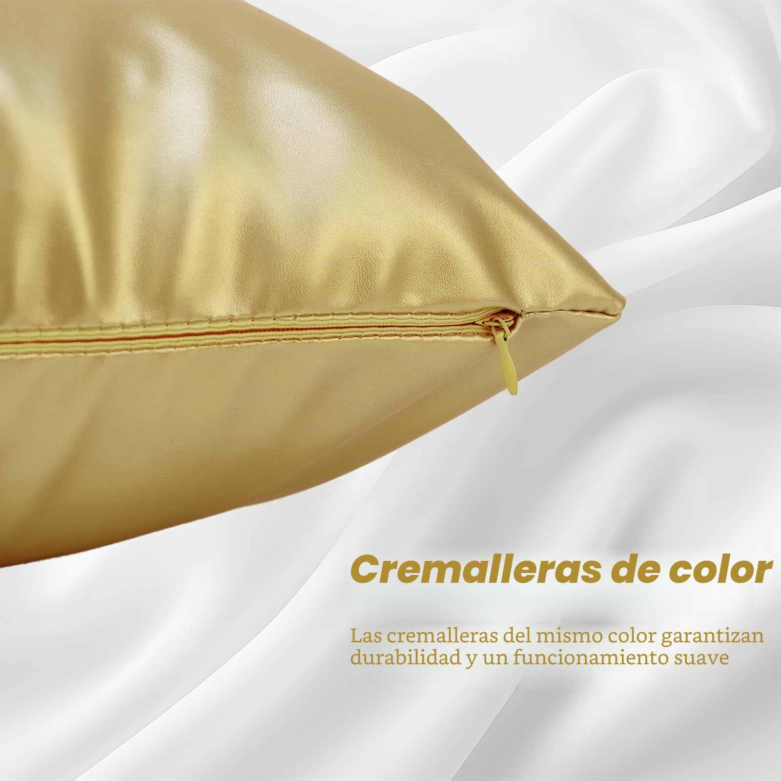 Muka Pack de 2 Fundas de Cojín de Piel Sintética Sin Relleno | 45 x 45cm o 30 x 50cm, Decorativa y Moderno, Cremallera Invisible, Para Sofá Cama Sillón Salón