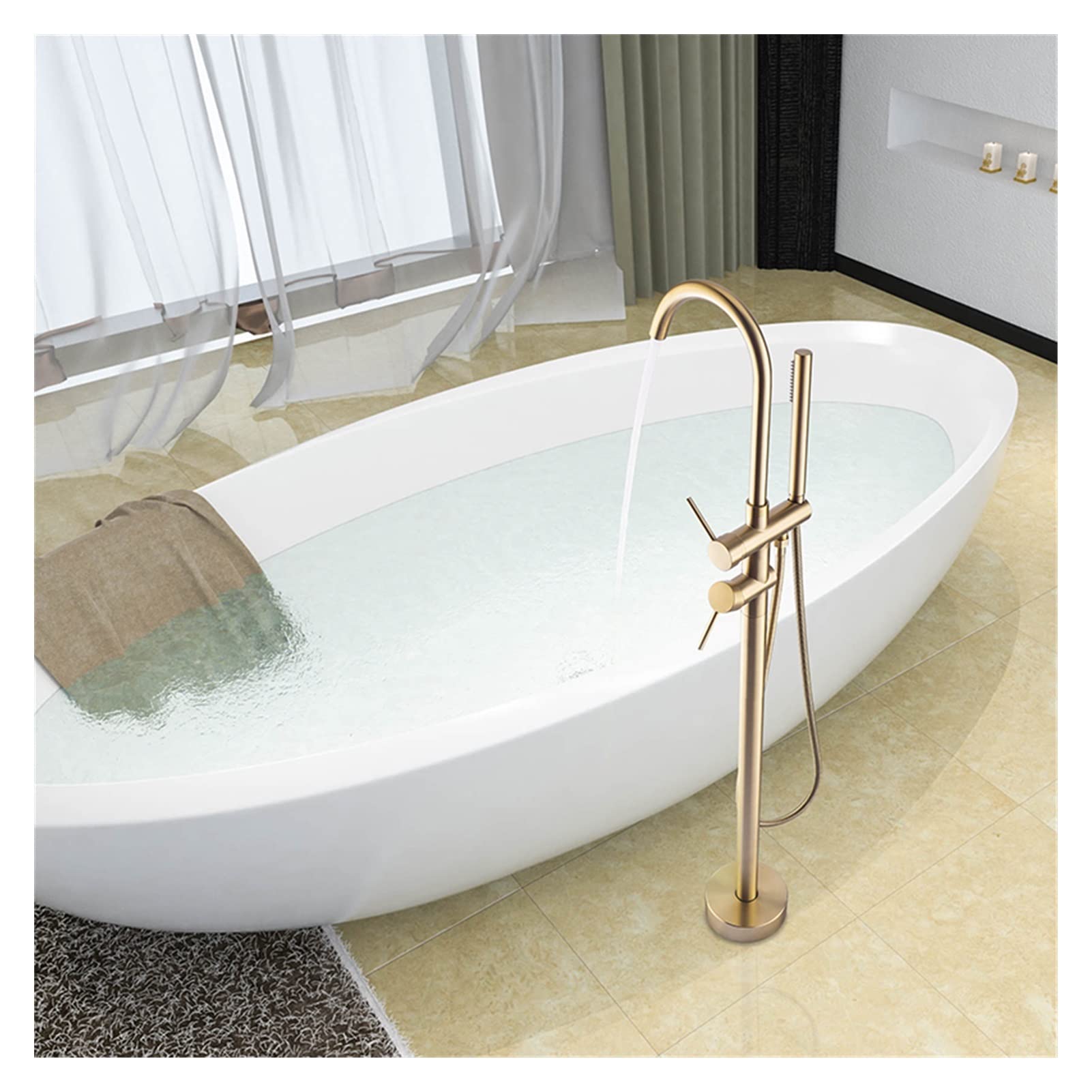 Saheend Gold Grifo Moderno Para Bau00f1era Con Ducha De Mano En