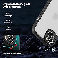 Vista 4 de RALEAVO Funda mate compatible con iPhone 13 Pro Max, delgada, translúcida, esmerilada, parte trasera de policarbonato duro, protección militar