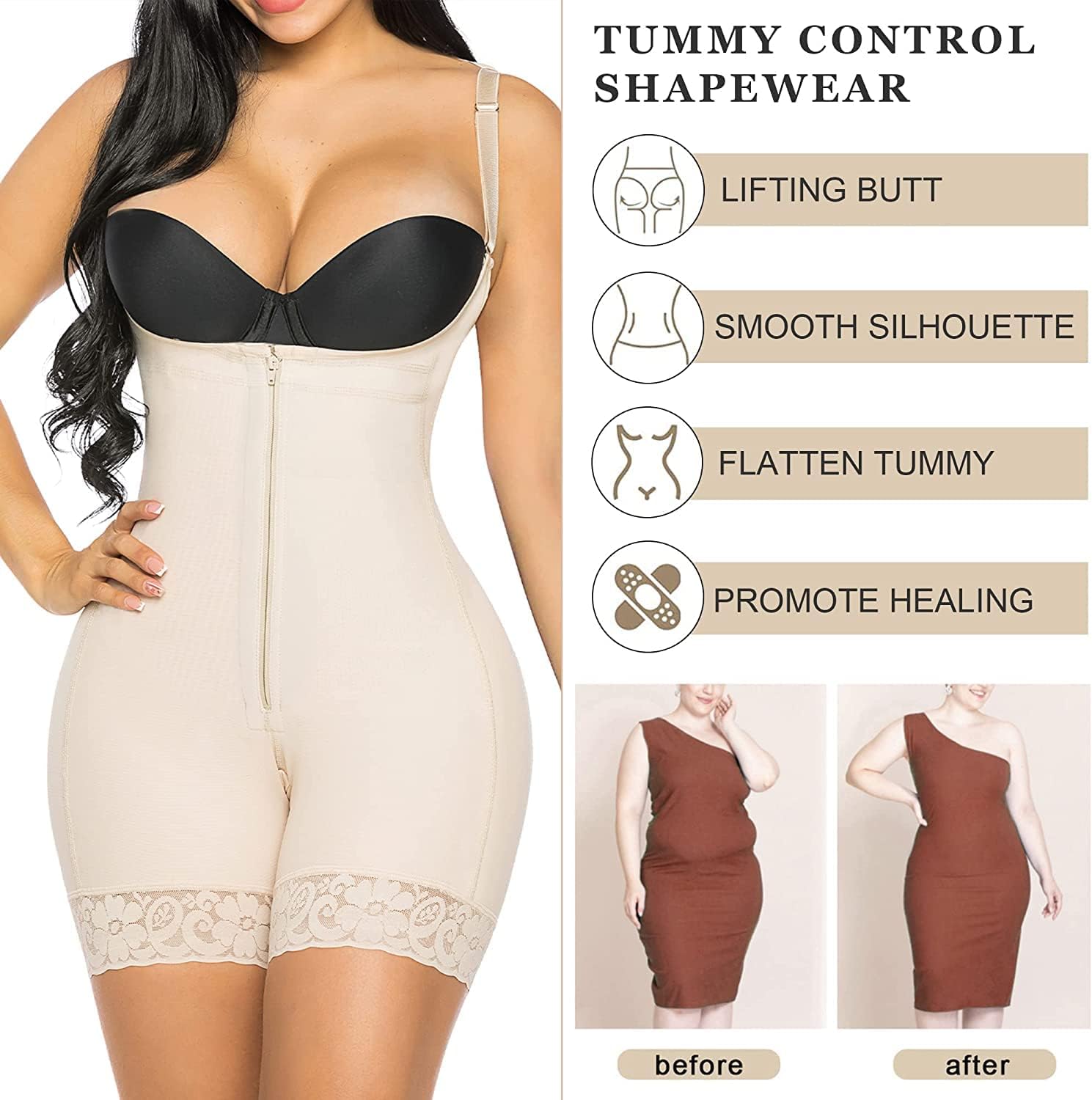 Fajas Reductoras Mujer Body Reductor Colombianas Shapewear M — foto 6