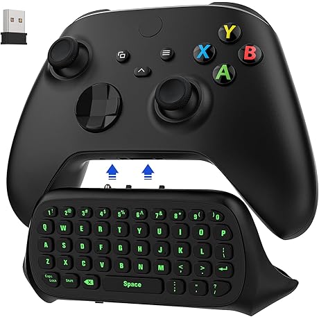 MoKo Green Backlight Keyboard with Wireless Receiver Compatible with Xbox One & Series Controller