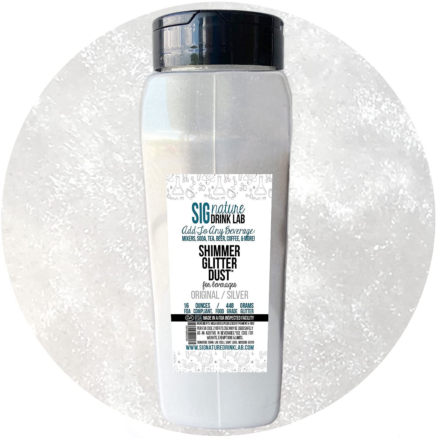 Edible Glitter for Drinks Orange - food compliant Shimmer Dust for Cocktails Halloween Birthday Party Fall Wedding Beverages