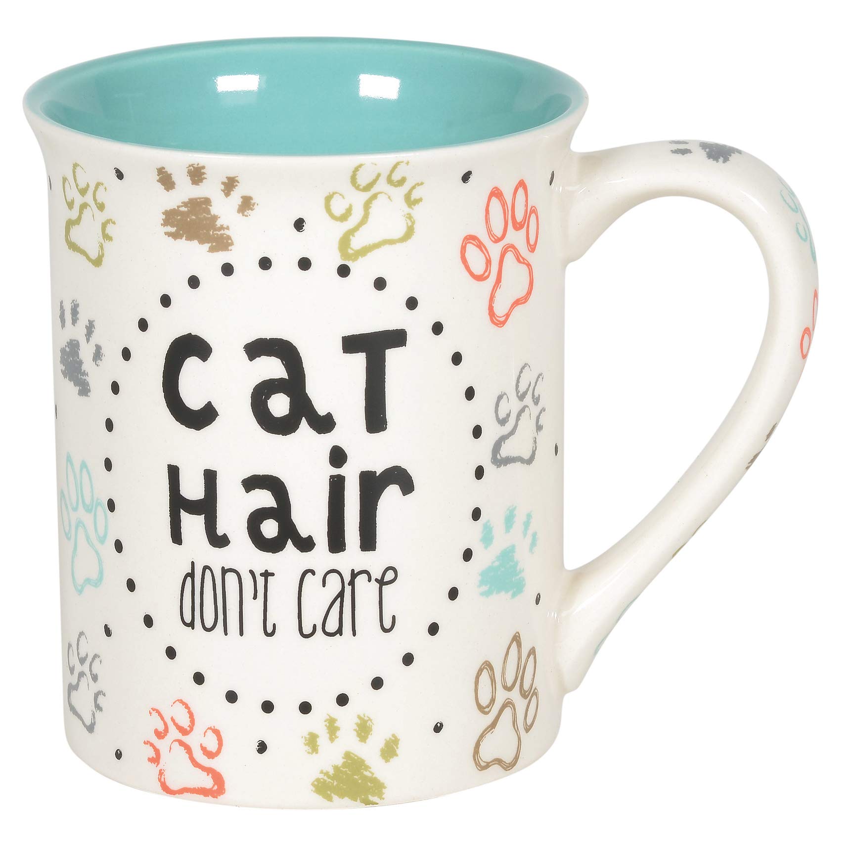 Enesco6005722 Our Name is Mud Cat Hair Don't Care Pets Coffee Mug, 16 Ounce, Multicolor