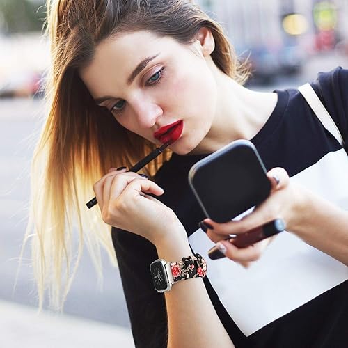 Miniatura 7 de TOYOUTHS Paquete de 2 correas compatibles con Fitbit Versa/Versa 2 bandas elásticas Versa Lite edición especial, pulseras de tela, pulseras de moda