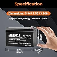 Vista 2 de 12V 7Ah Replacement Battery 6fm7 Rechargeable Sealed Lead Acid Battery SLA AGM Power Source Maintenance Free