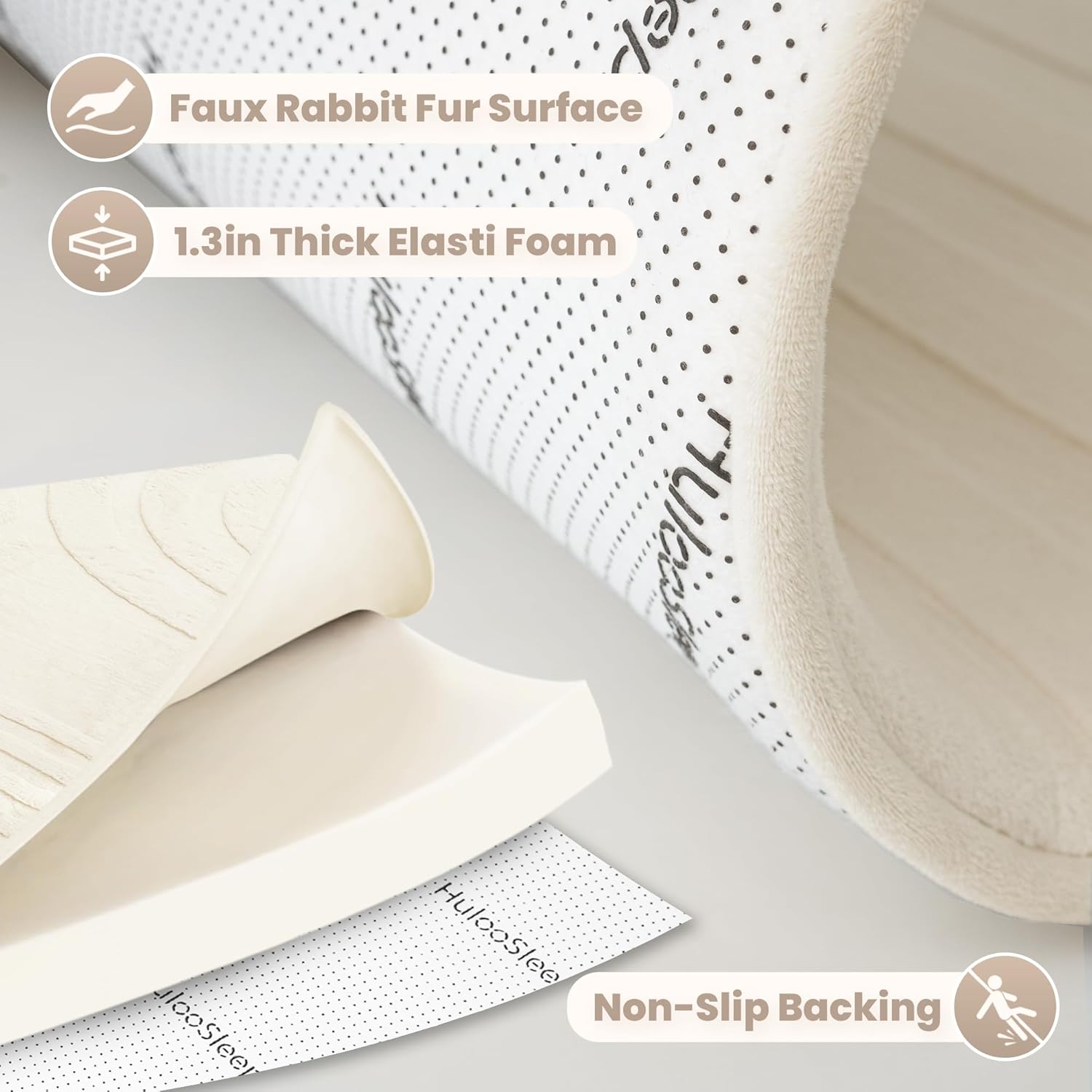 1.3" Extra Thick Fluffy Baby Play Mat for Floor,6'×9'Large Padded Kids Rug with Ultra Soft 3D Carved Faux Rabbit Fur,Non-Slip Carpet Nursery Rug Area Rug for Playroom Living Room(Cream)