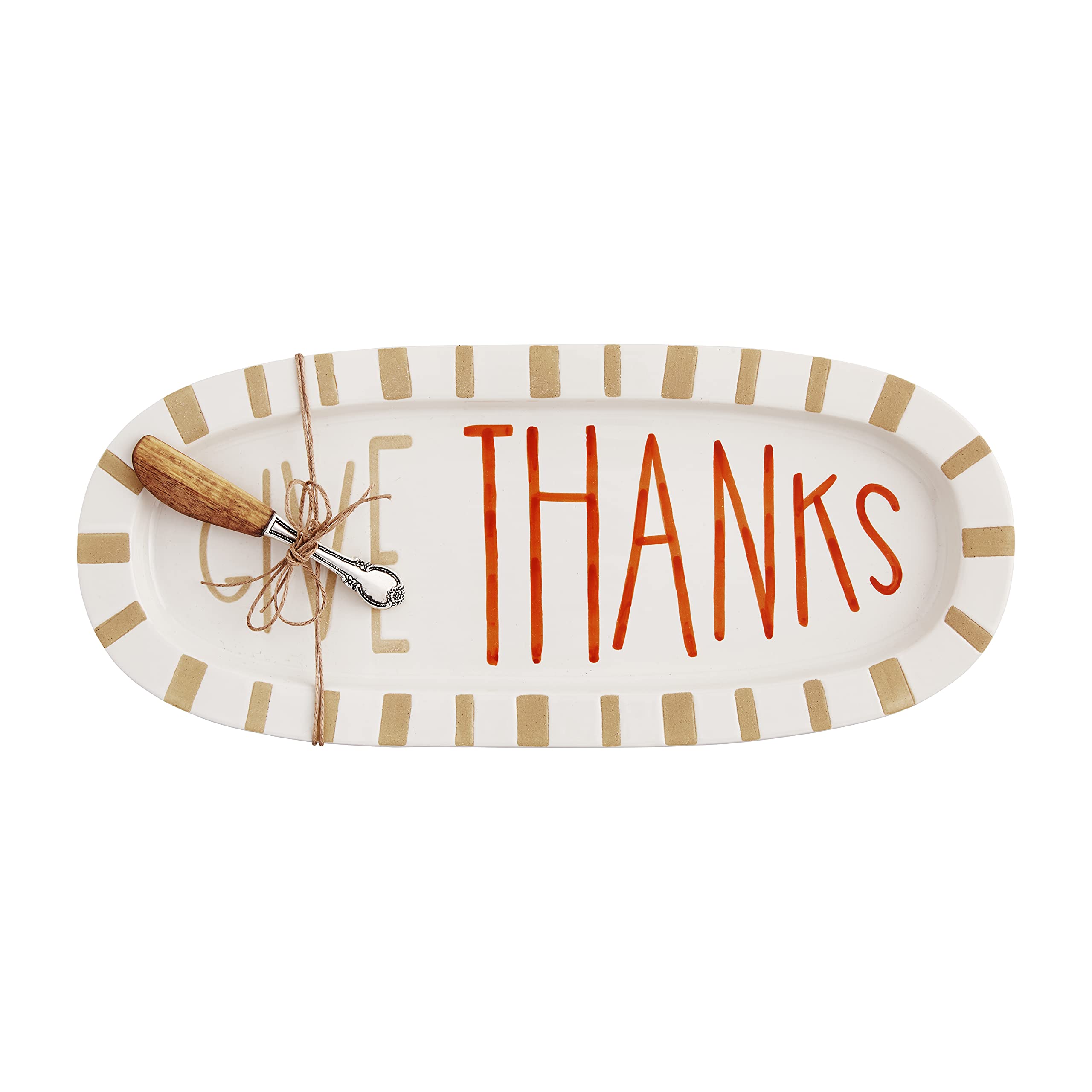 Amazon.com: Mud Pie Thanksgiving Painted Give Thanks Hostess Set, Cream,  Orange, 7" X 16" : Industrial & Scientific