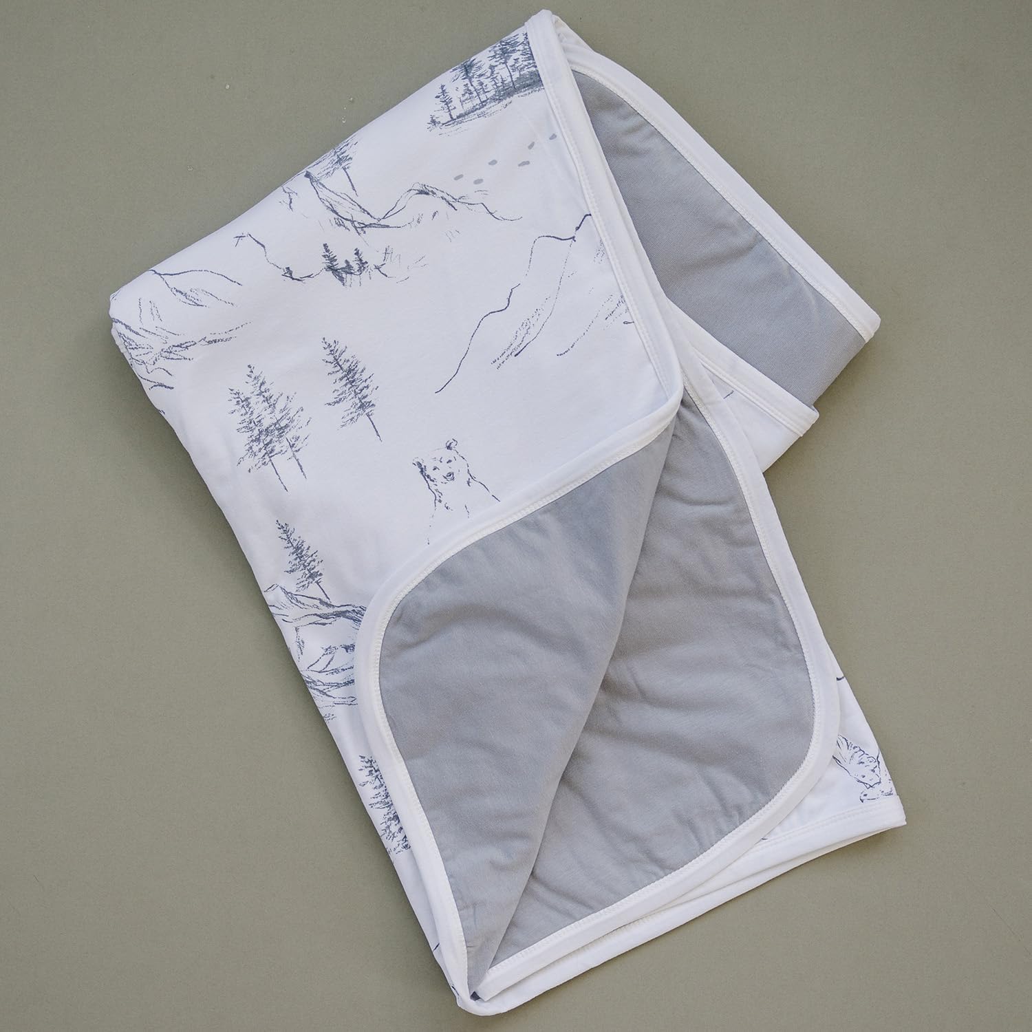 Pobibaby Premium 3-Layer Baby and Toddler Blanket – Ultra-Soft Cotton Blend, Breathable Baby Blankets for Boys & Girls, 50''x50'' Soft Blanket, Neutral Design (Explore Monochrome)