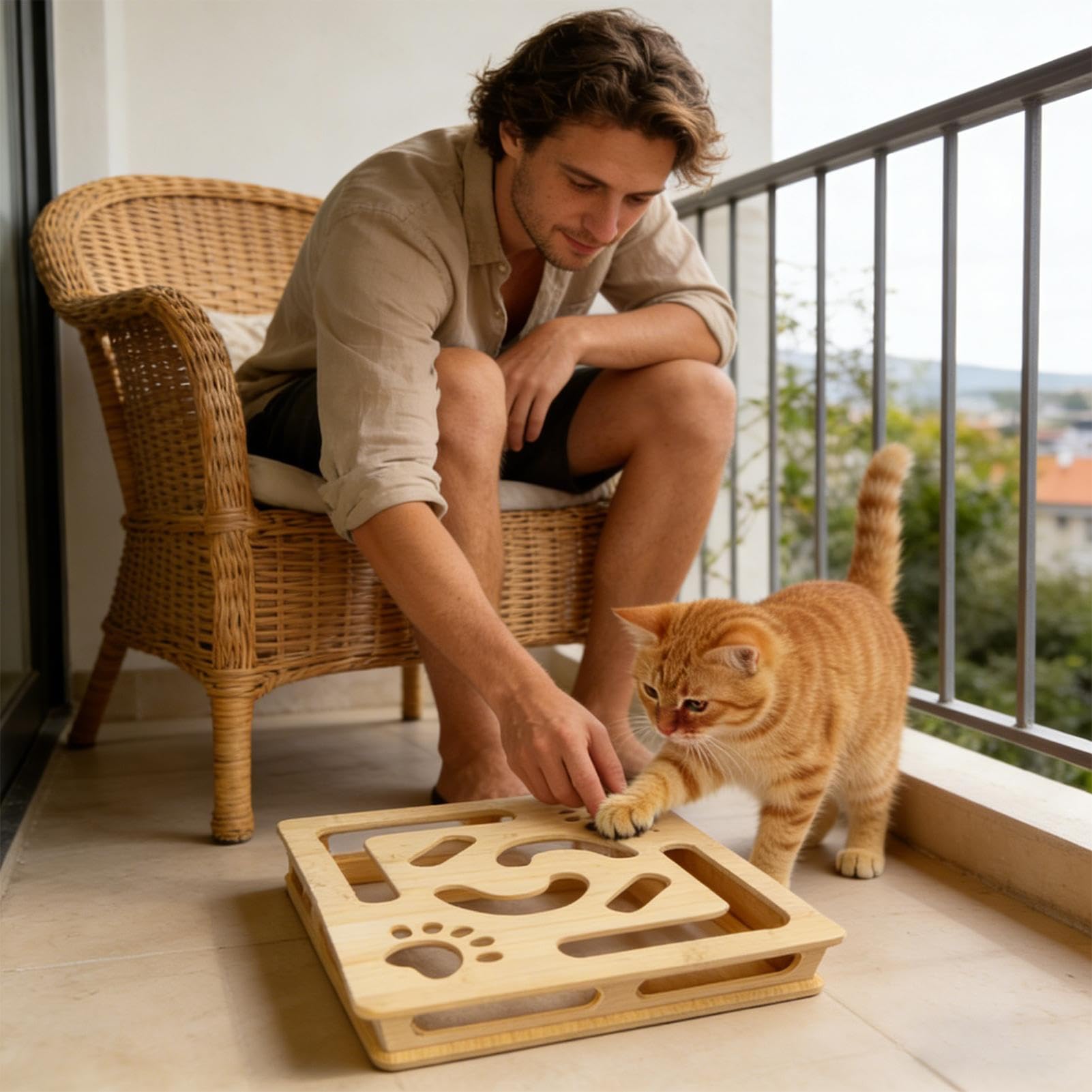 Generico Juegos interactivos para Gatos – con 3 Bolas para Ejercicio – de Laberinto para Gatos, para Gatos pequeños, de Interior Exterior y jardín