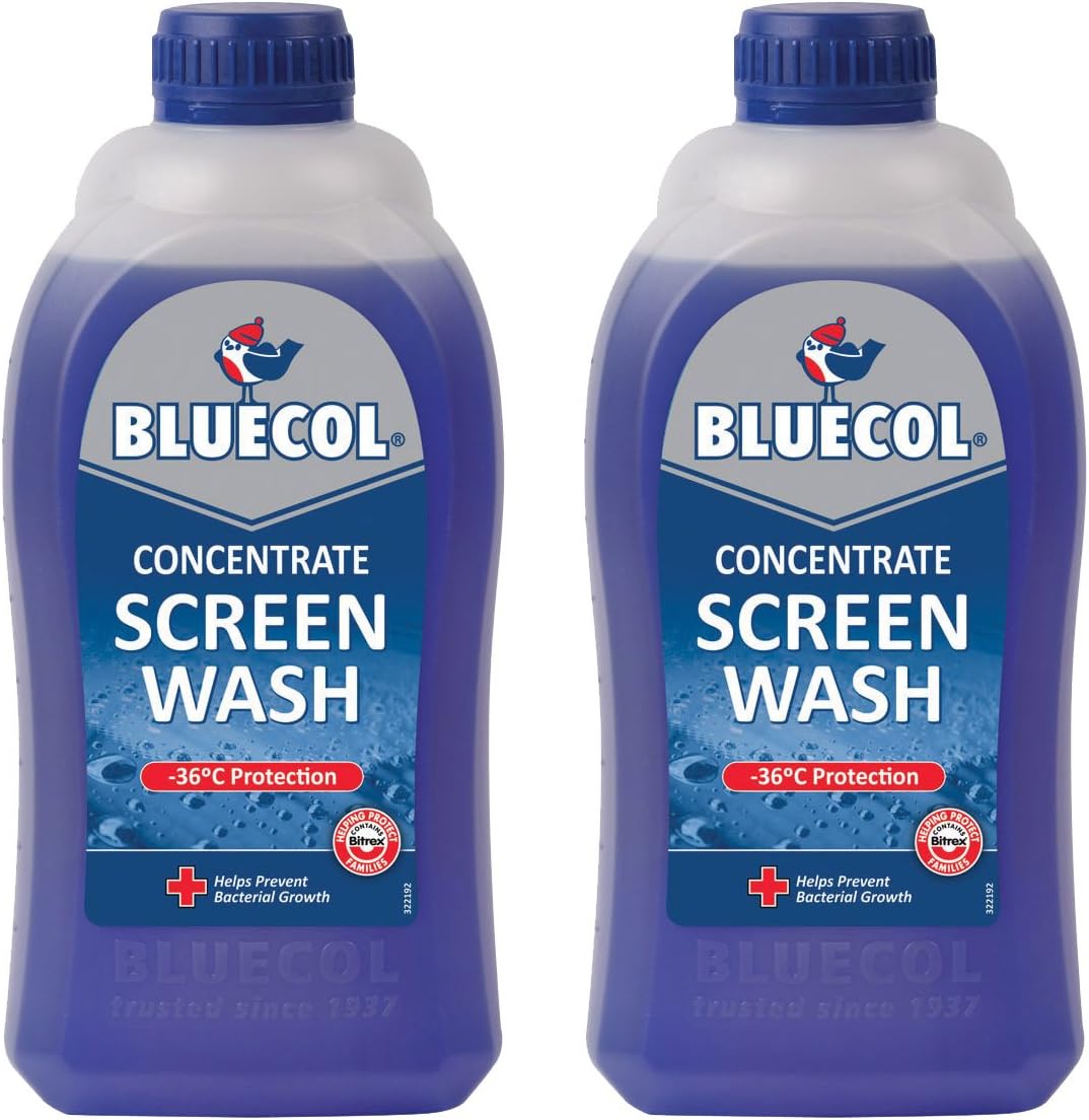 2 x Bluecol Concentrate Screenwash 1 Litre -36ยฐC Protection