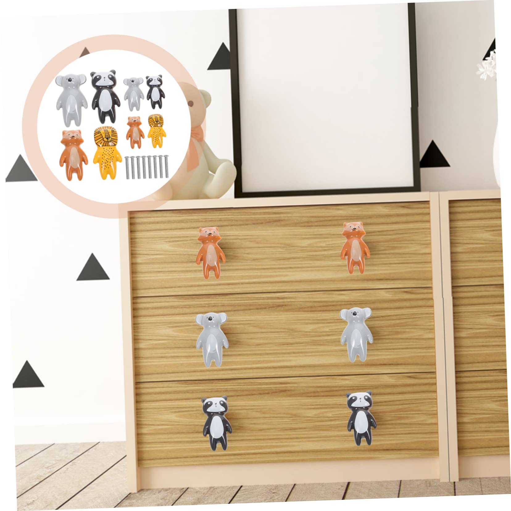 EXCEART 8 Pomelli a Forma di Animale in Ceramica Decorativi, Facili da Installare Manopole di Ricambio per Armadio e Guardaroba per Cameretta
