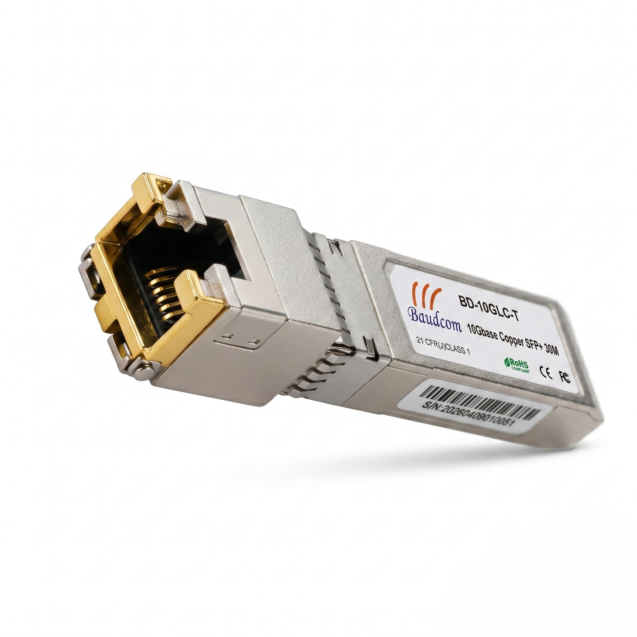 Module cuivre BAUDCOM SFP vers RJ45 10G de 30 mètres, émetteur-récepteur SFP+ 10GBase-T compatible avec Cisco SFP-10G-T-S, Ubiquiti UniFi UF-RJ45-10G, Netgear, Mikrotik S+RJ10, TP-Link et D-Link. (X2)
