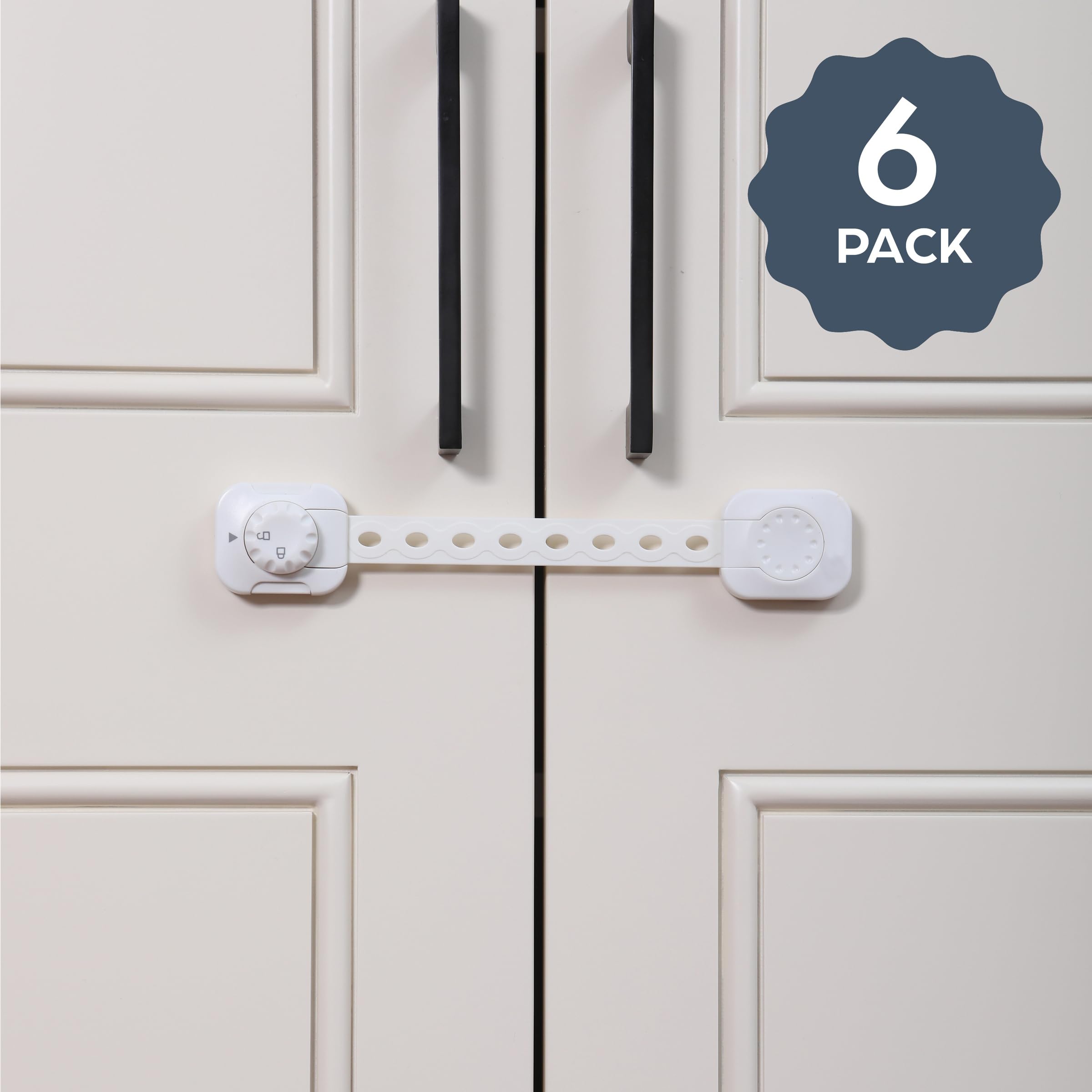 Dreambaby Twist 'N Lock G1435 Lot de 6 verrous de sécurité pour enfants Blanc