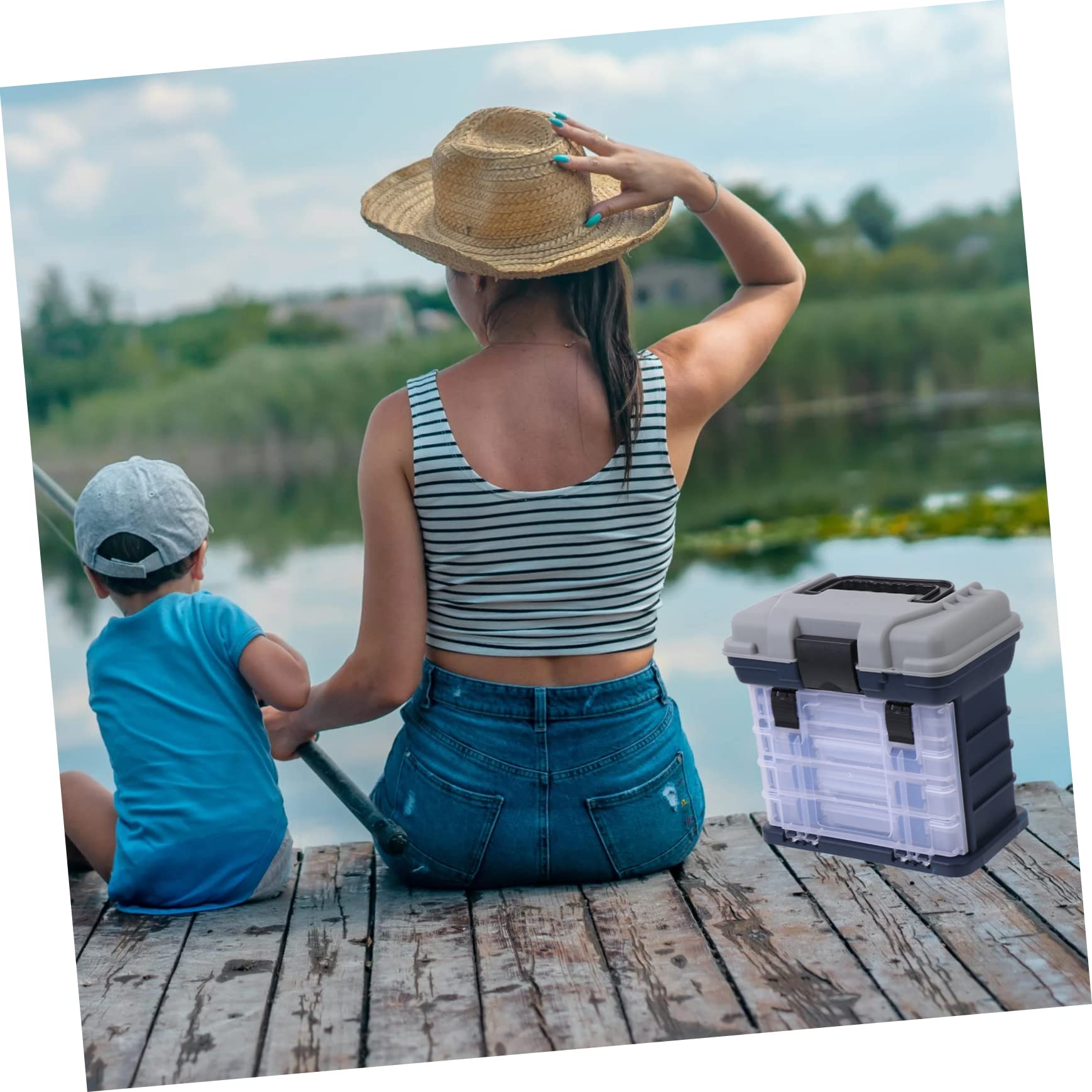BESPORTBLE 1Pc Box Scatola da Pesca Mini Cassetta degli Attrezzi Mini Contenitori Cassetta degli Attrezzi per Bambini Perline Scatola Organizzatore Bass Tackle Box Cassetta degli Attrezzi