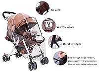 Vista 5 de Simplicity Funda de lluvia universal para cochecito de bebé, impermeable, resistente al viento, protección contra el clima, cubierta de lluvia