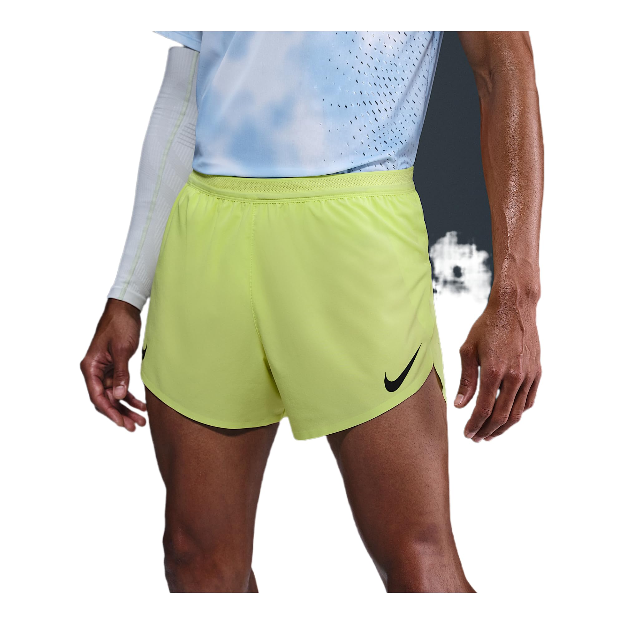 AeroSwift Men's Dri-FIT ADV 4" Brief-Lined Running Shorts (FN3352-736, Light Lemon Twist/…