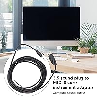 Vista 3 de Cable macho DIN de 8 pines, 9.8 pies DIN 8 pines a 0.138 in MIDI, enchufe macho DIN de 8 pines a cable de audio convertidor macho de 0.138 in