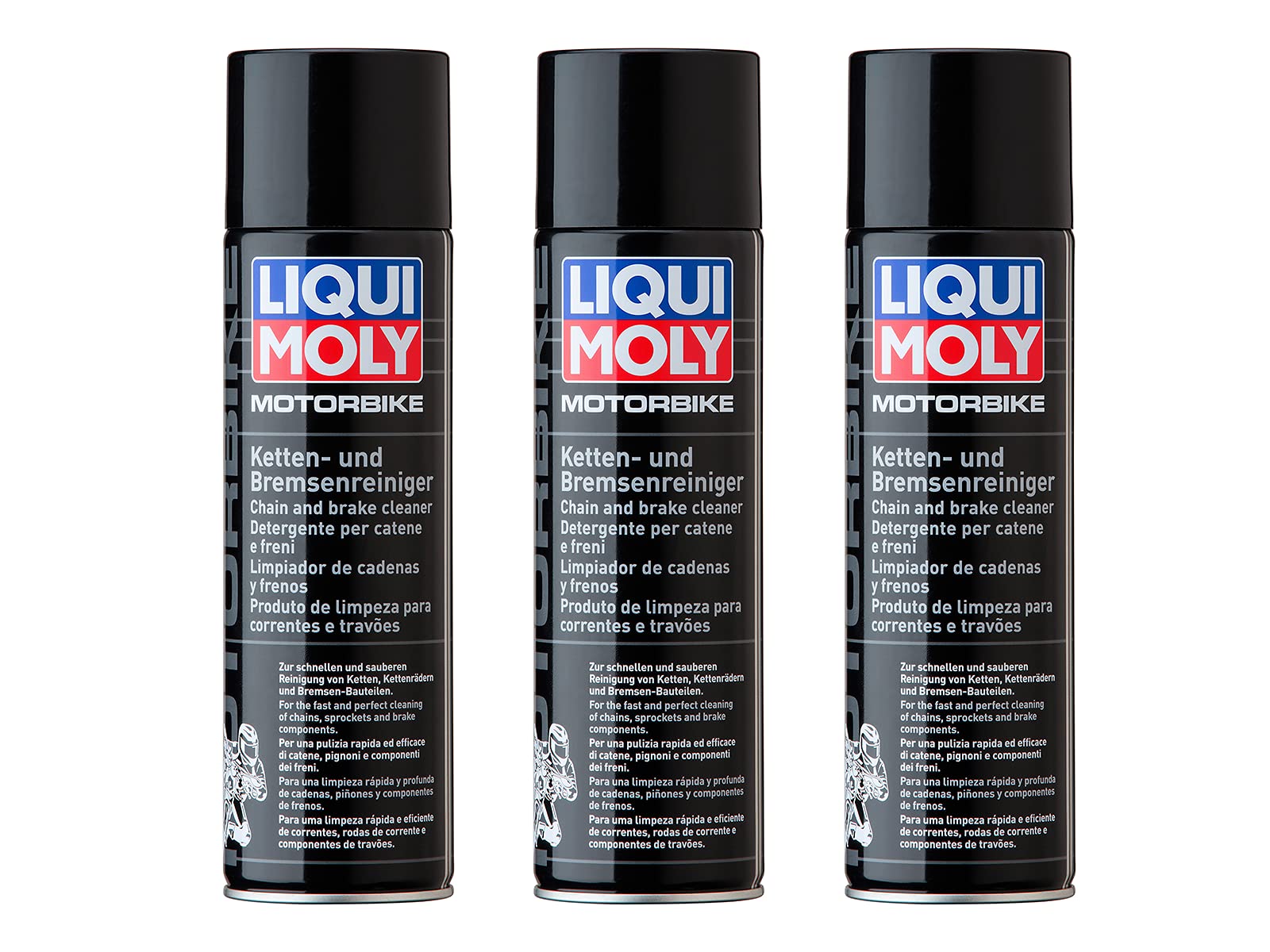 3X Original Liqui Moly 500ml Motorbike Ketten- und Bremsenreiniger Cleaner 1602