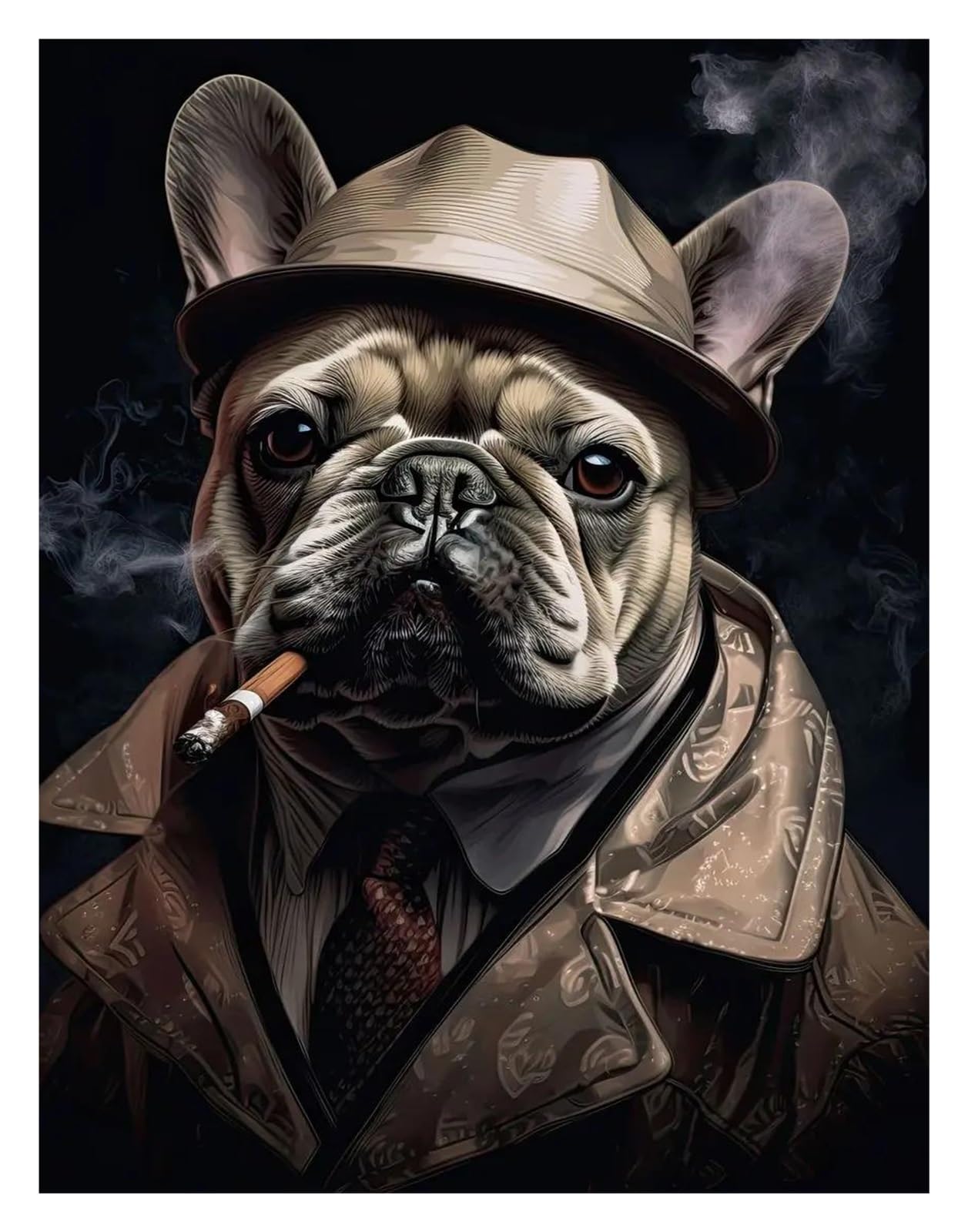 Affiche impressions art mural chiens sur toile sans cadre décoration salon 20x30