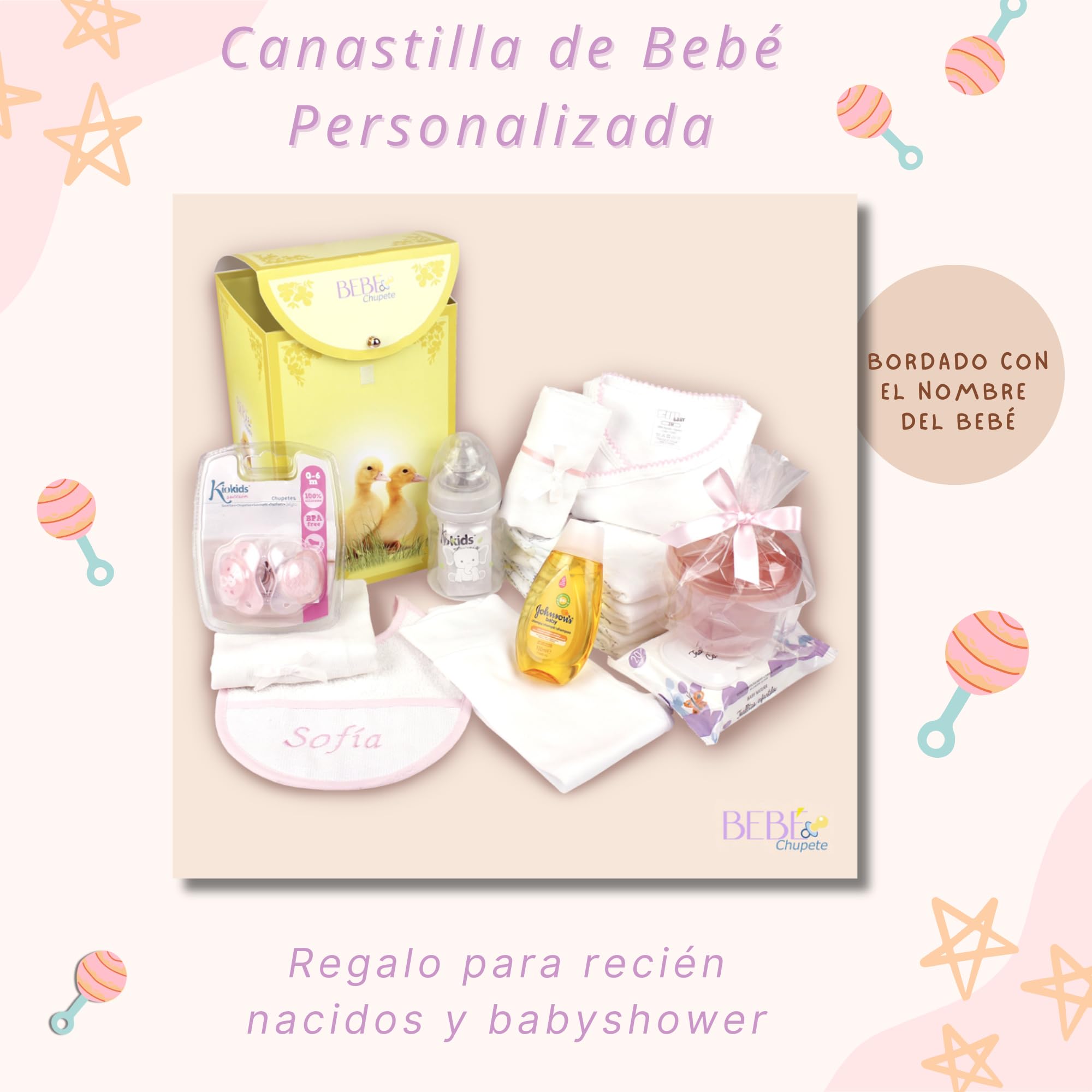 Regalo Bebe Recien Nacido Niño-Cesta Bebe Recien Nacido Niño-Cosas para Bebes Recien Nacidos-Canastilla Bebe Recien Nacido-Regalo para Bebes Recien Nacidos-Regalo Recien Nacido-Cesta Bebe (Rosa)