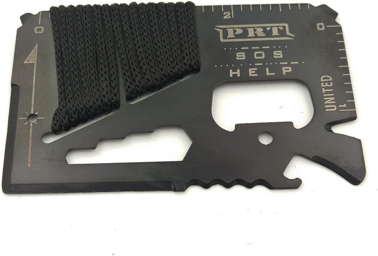 XP Tactical Survival 14-in-1 Credit Card Sized Multitool with almost 2 feet of Paracord