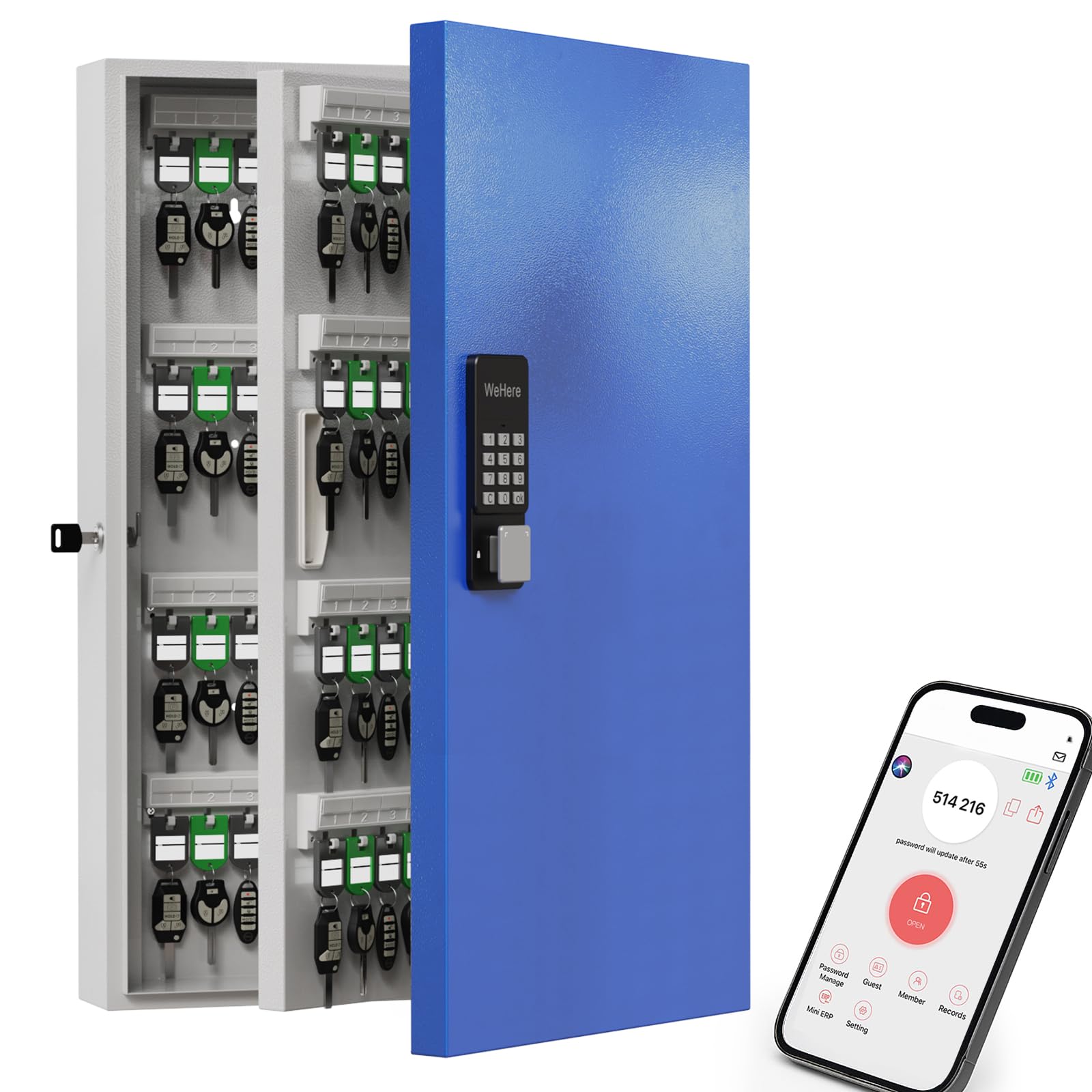 192 Key Lock Box Smart Key Organier Cabinet with Keypad &amp; App for Office