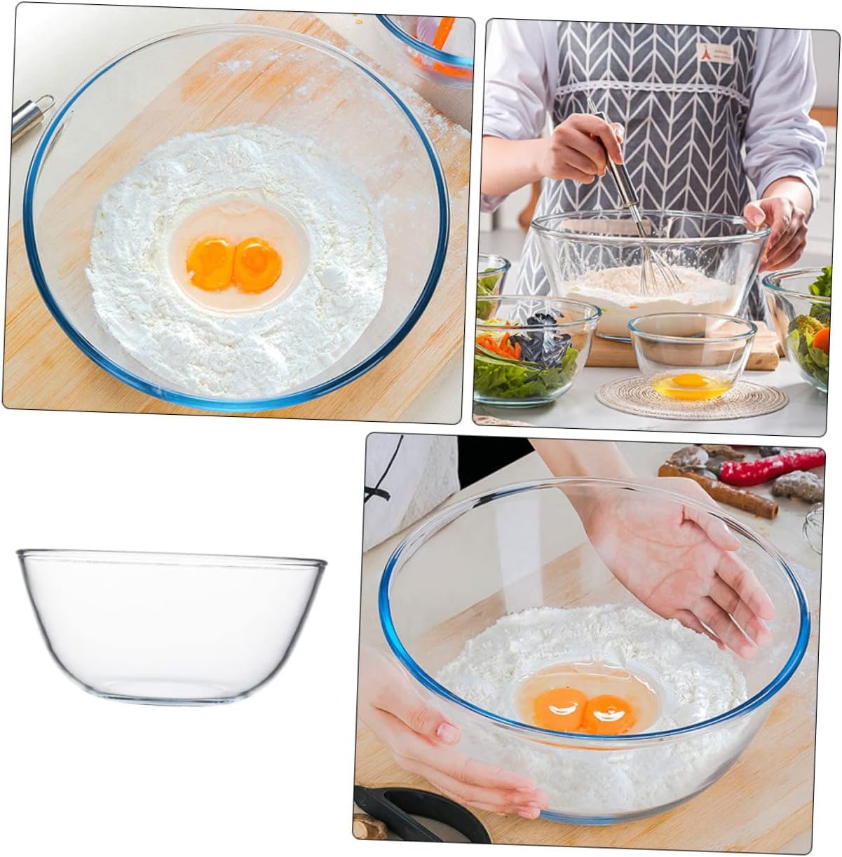 Glass Salad Bowl Elegant Mixing Bowl for Home Serving for Fruit Salad Baking and Casual Gatherings Versatile Kitchen Essential