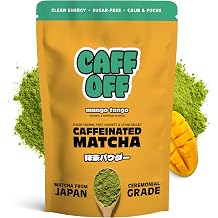 Caff Off Decaf Matcha Green Tea Powder From Japan CAFFEINATED - 1.06 oz, Mango Tango