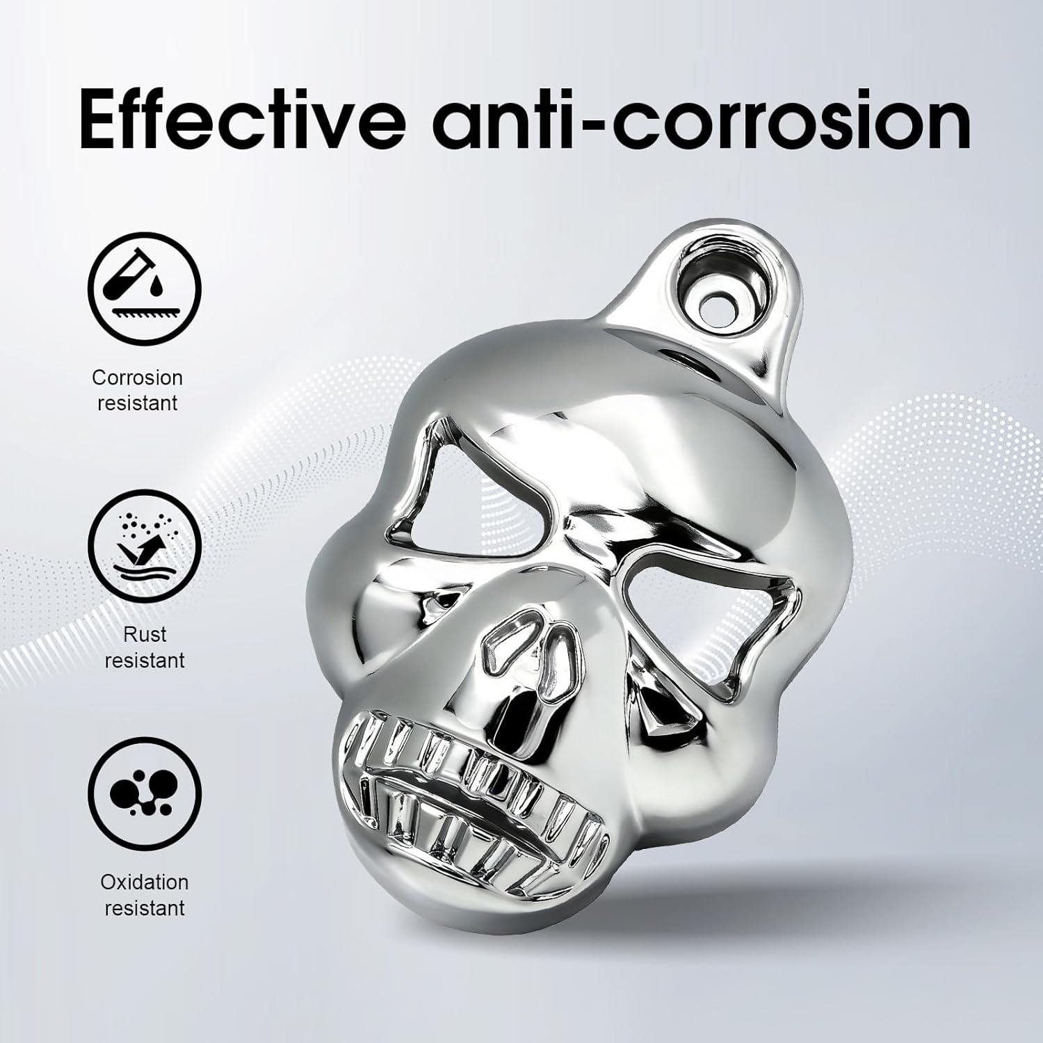 Chrome Skull Horn Cover Compatible with H-D Big Twins V-Rods Stock Cowbell 1992-2020