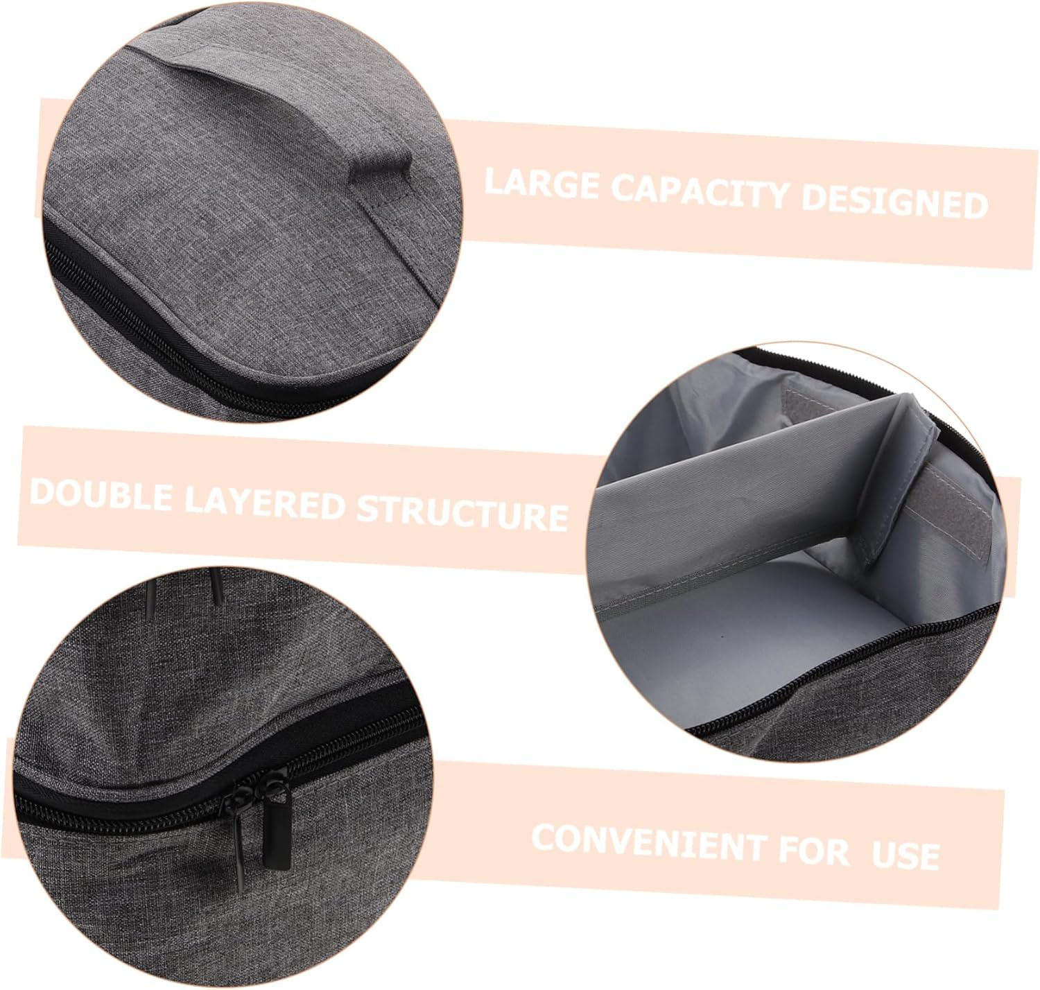 SAFIGLE Nail Polish Organizer Bag Storage Dual Makeup Case for Polishes and Oils Portable Capacity Grey Travel Pouch for Cosmetics