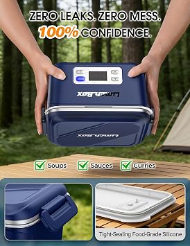 Cordless Electric Lunch Box Rechargeable for Men, 1.5L 27000mAh, Blue