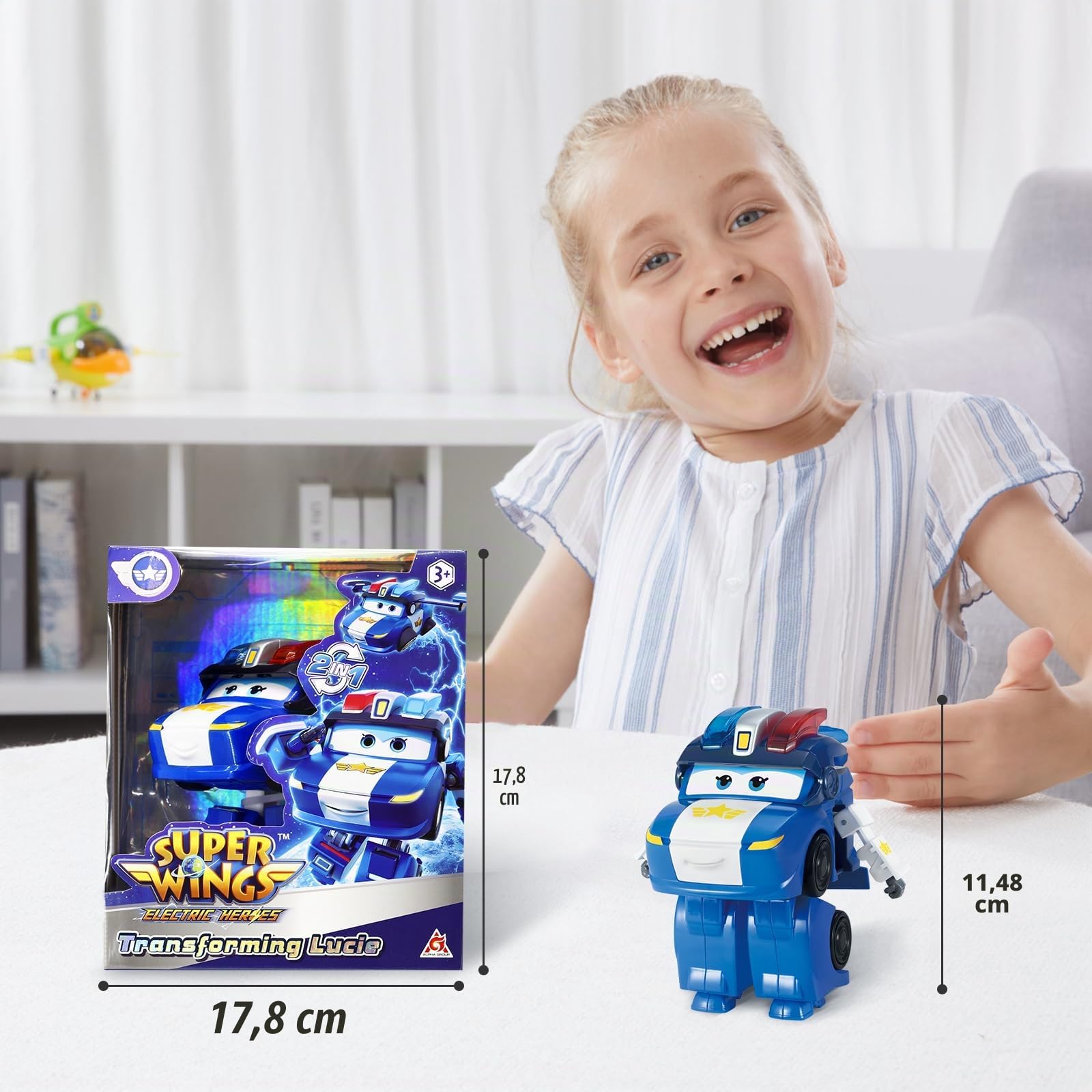 Super Wings Transformer Dark Golden Boy – Avion Et Robot En 13 étapes – 6 Bras – Sans Pile – Dès 3 Ans – Hauteur 11,6 Cm