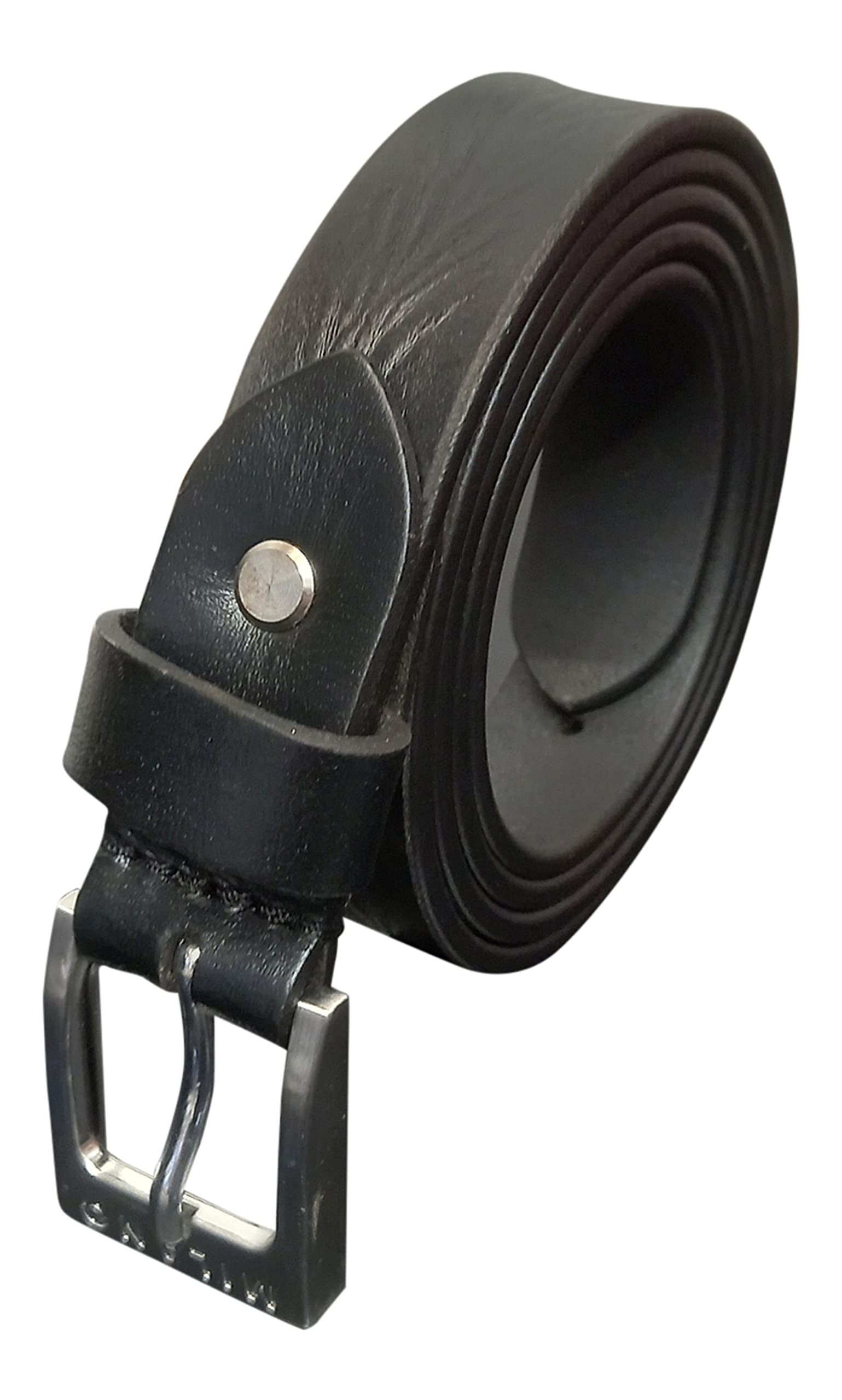 Men's Leather Belt, Black Full Grain Leather Belts, 1" Wide (XL)