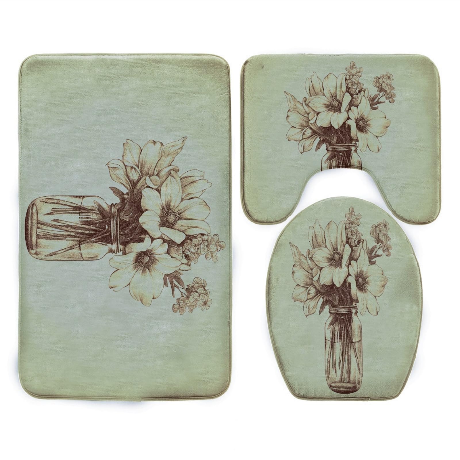 Tapis d'entrée fleurs brunes pour un accueil chaleureux et propre dans votre couloir
