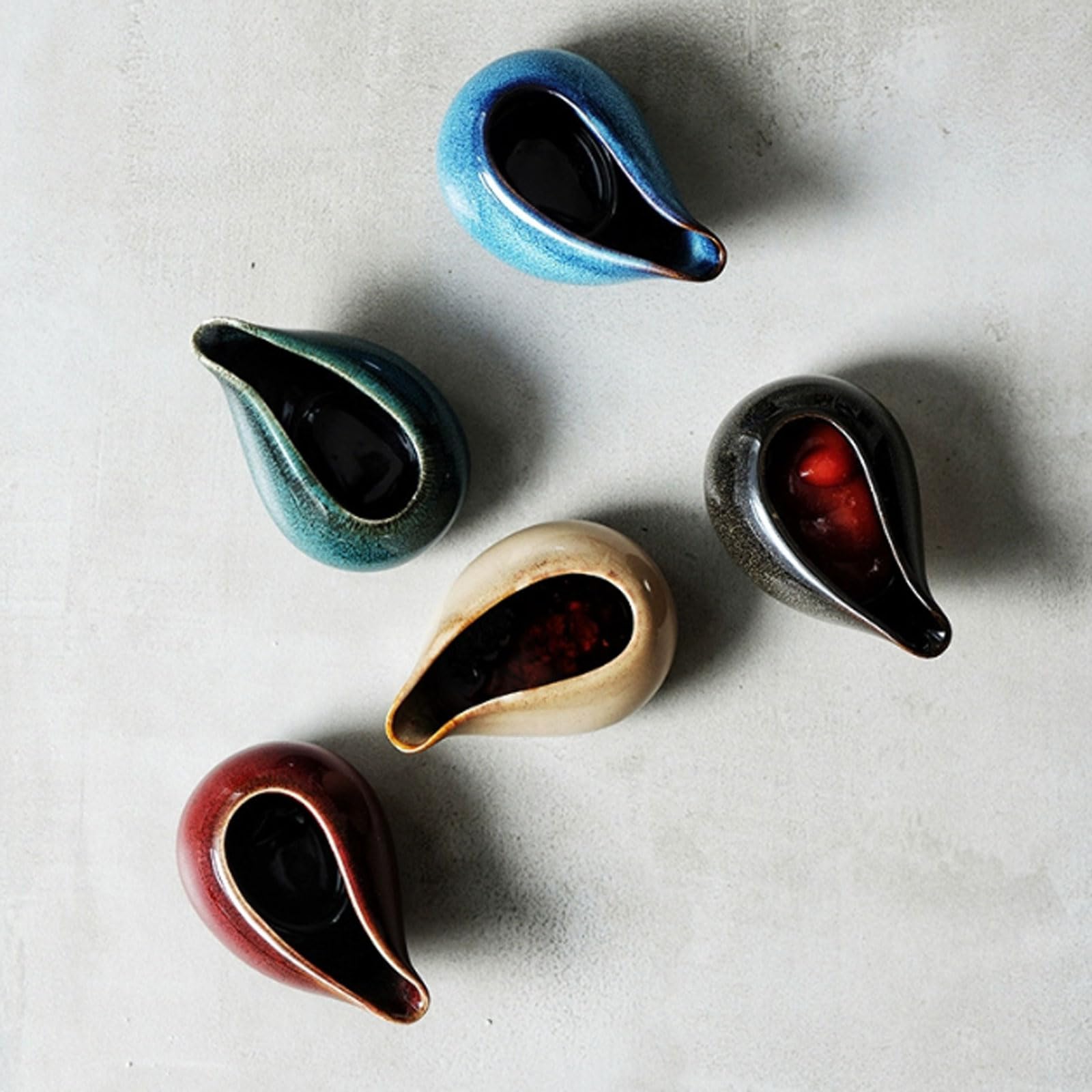 Pot à lait, saucière, verre à eau, pichet, crémier, distributeur de café, sucrier, ensemble de 2 pièces en céramique transformée au four, motif goutte, émail unique, bec verseur anti-goutte artis