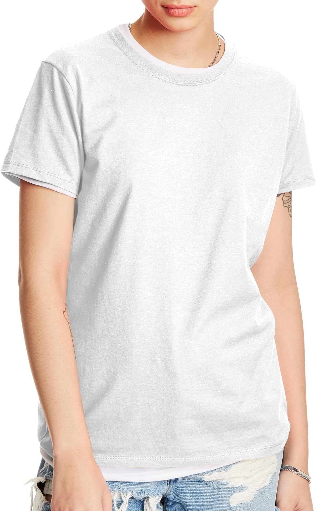 Women's Perfect-T Crewneck T-Shirt, Lightweight Cotton Short Sleeve Tee for Women
