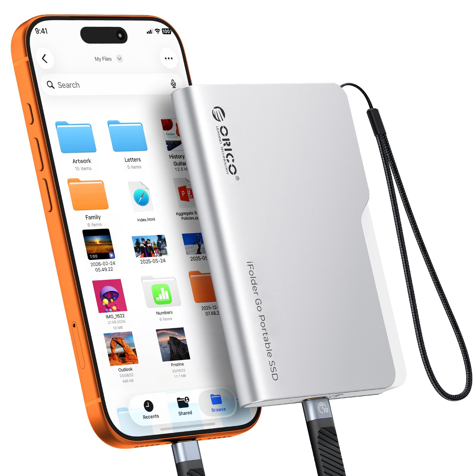Amazon.com: ORICO 1TB iFolder Go External SSD, Up to 460MB/s