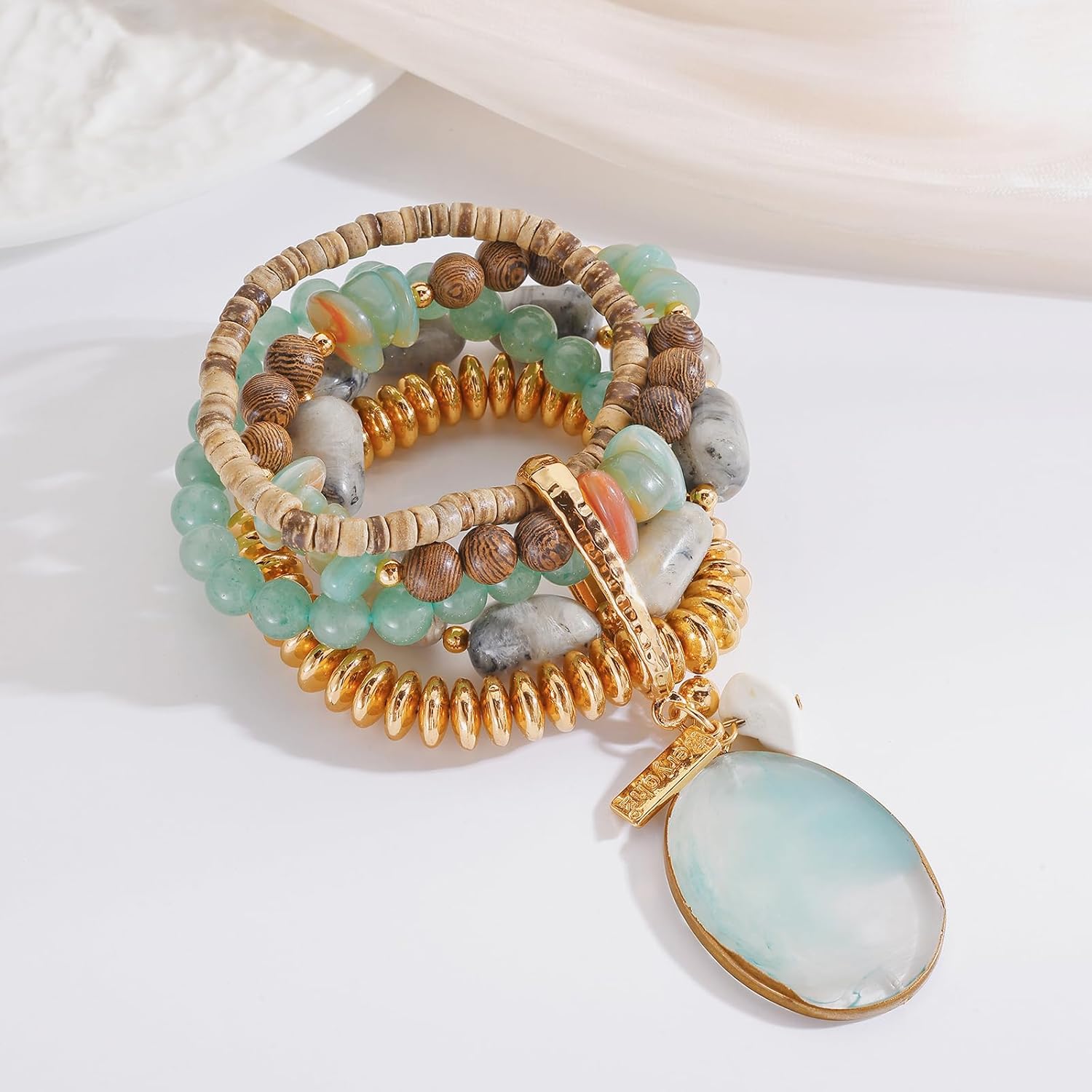 Beaded Bracelets Multilayer 5pcs for Women Men - Image 4