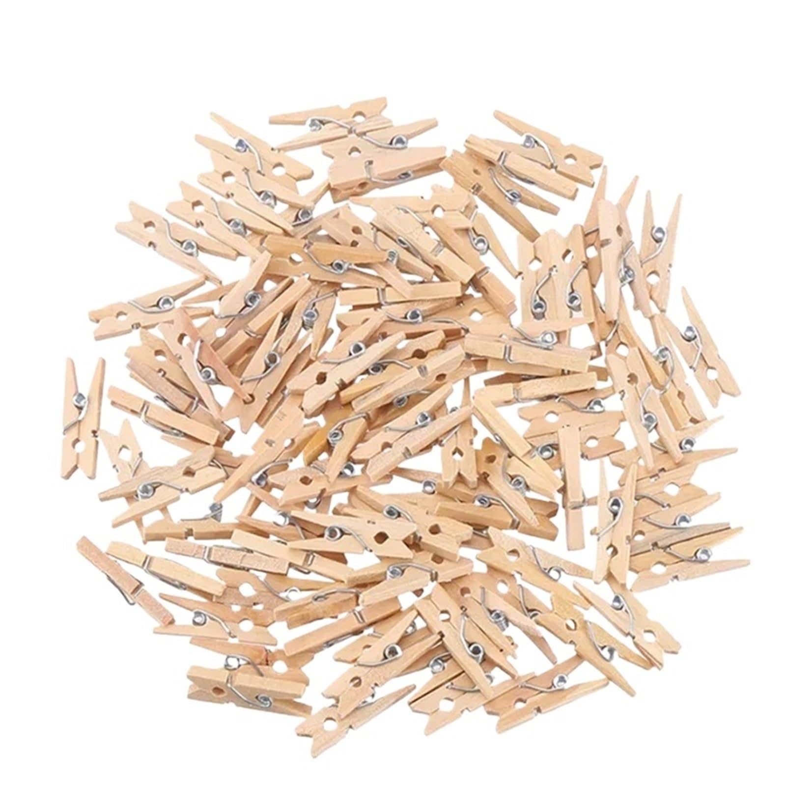100/200/300Pcs Mini Wooden Clips Photo Clothespin DIY Wedding Party Clip Pegs Dropshipping For Colthes(0.3x2.5cm 200pcs)