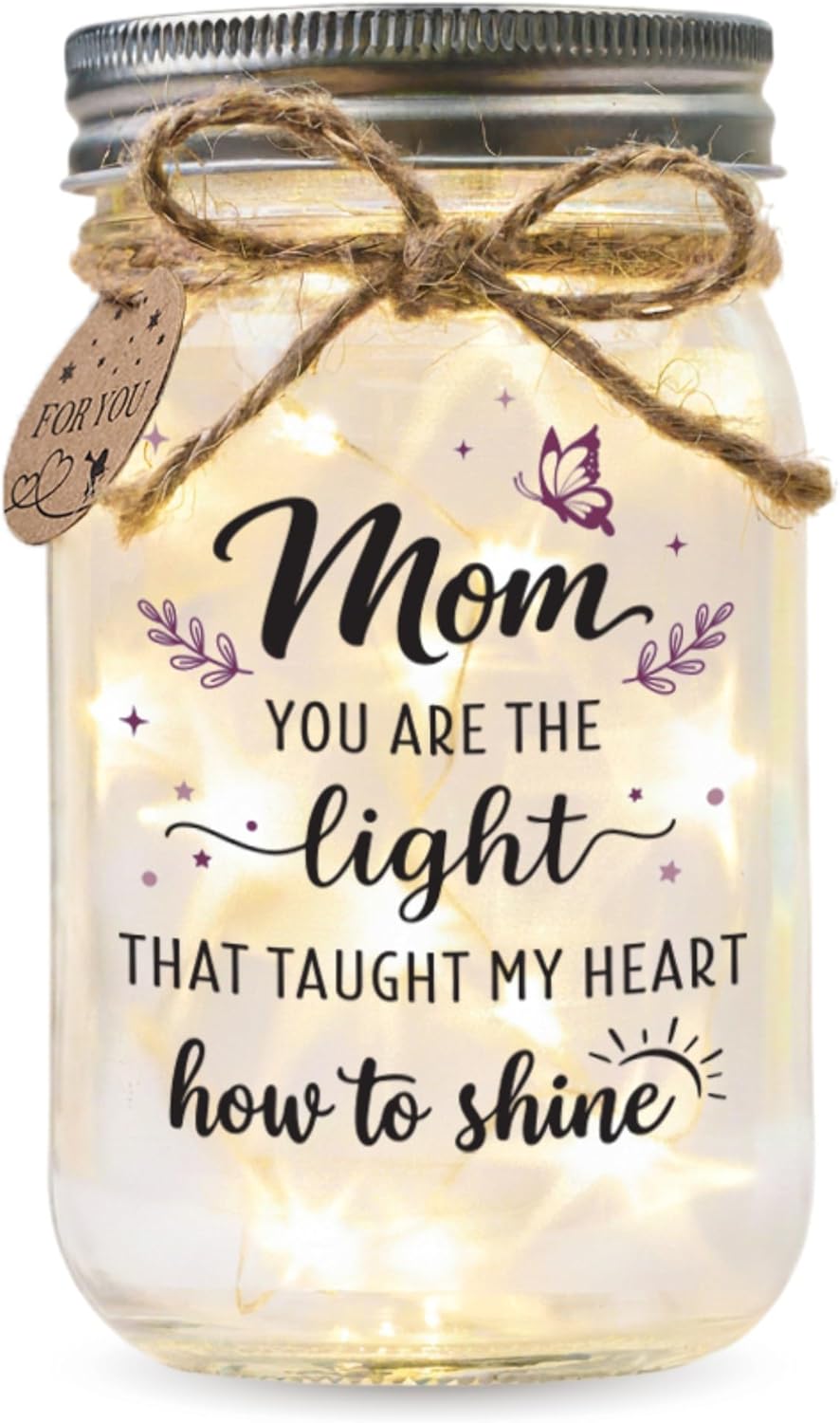 Birthday Gifts for Women, Sentimental Mason Jar, Best Mom Gift Ideas from Daughter Son, Happy Birthday Appreciation Retirement Thank You Presents For Mom