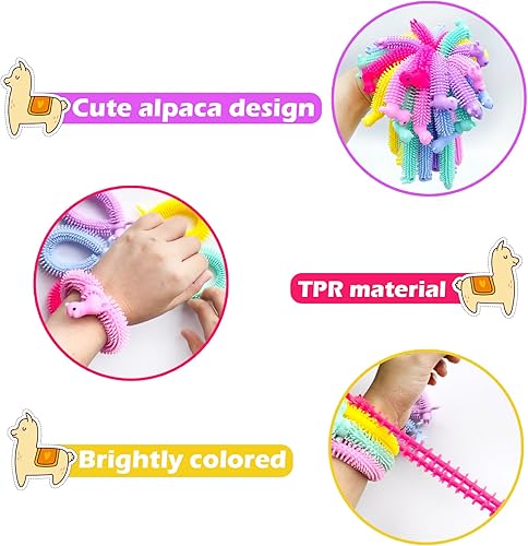 Miniatura 3 de 30 piezas de juguete elástico de alpaca, juguetes sensoriales de cuerda elástica, gusano de cuerdas elásticas para niños, niños o adultos, alivio de