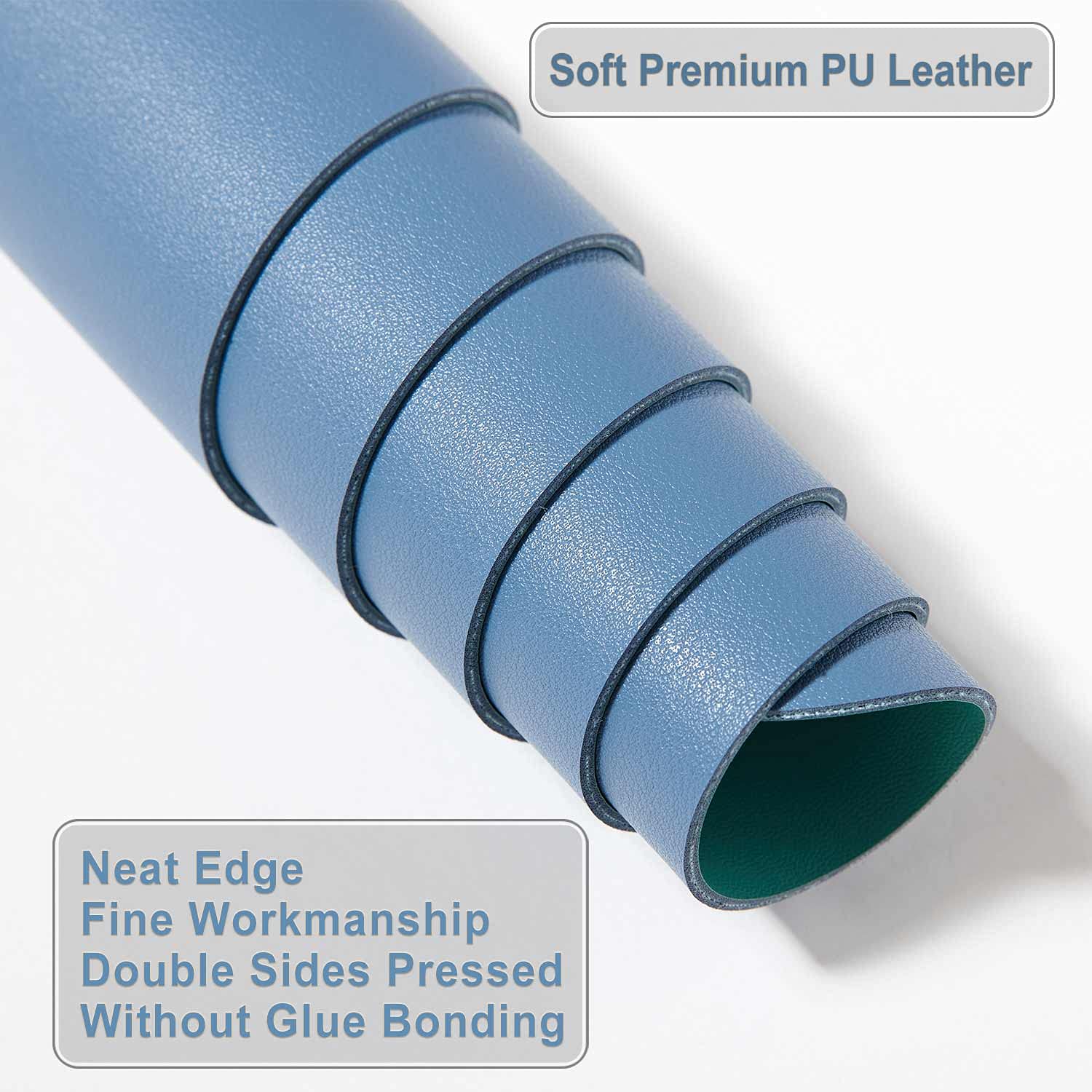 DOBAOJIA Sottomano da Ufficio, Tappetino da Tavolo, Tappetino Tastiera e Mouse, Tappetino PC Scrivania, per Casa/Ufficio, Uso Doppio Lato Simipelle PU Impermeabile 70 x 35 cm (Acciaio Blu/Verde)