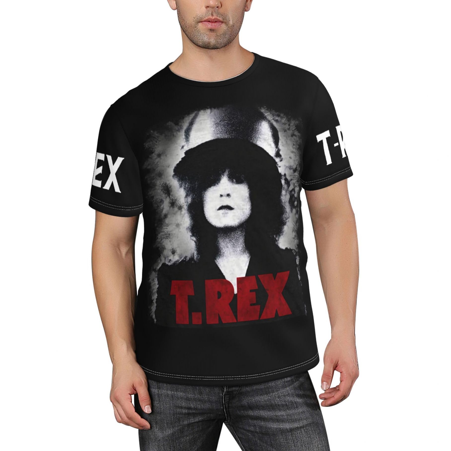 Tzvehafya Men's A-7 Marc *Bolan-Rock Group Rex T-Shirt Stylishprinted Short Sleeve Shirt Casual And Versatile Suitable For Multiple Scenarios Multicoloured M