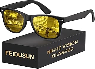 FEIDUSUN Night Driving Glasses for Men Women-Anti Glare Polarized Night Vision Glasses with HD