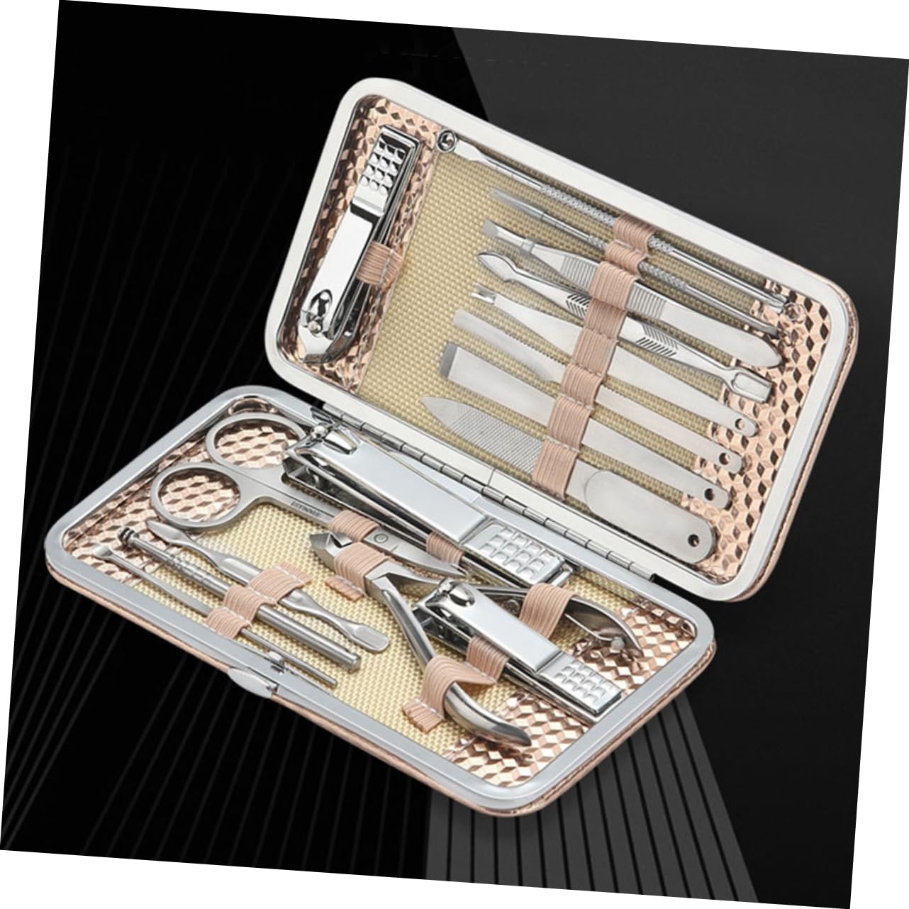 Outanaya 16pcs Professional Nail Care Kit Manicure Set Cuticle Nipper Nail Cutter and Skin Remover